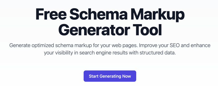 Schema Markup Generator Tool | 100% Free. No Login Required